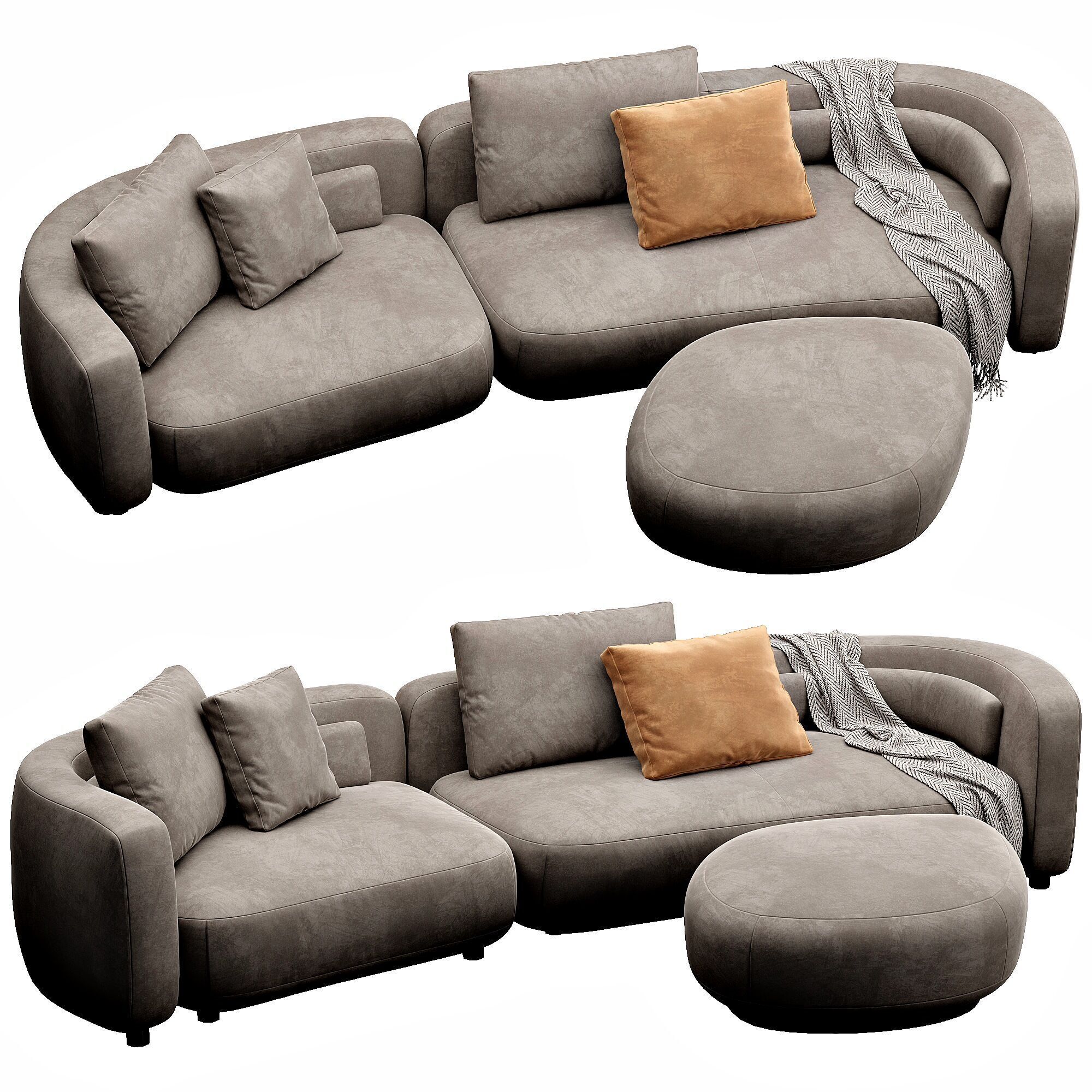 Bezier Sofa 3D model_1