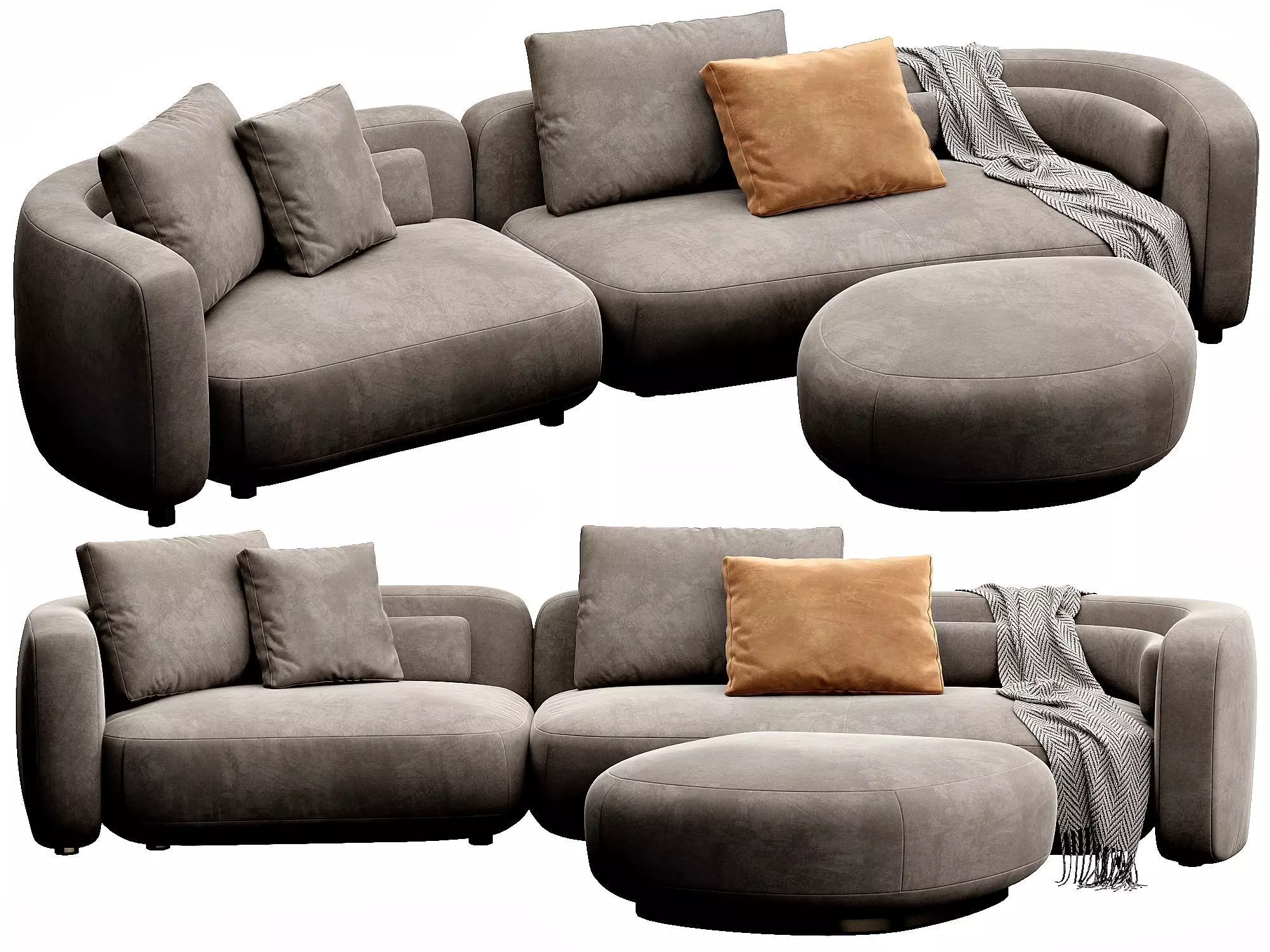 Bezier Sofa 3D model_0