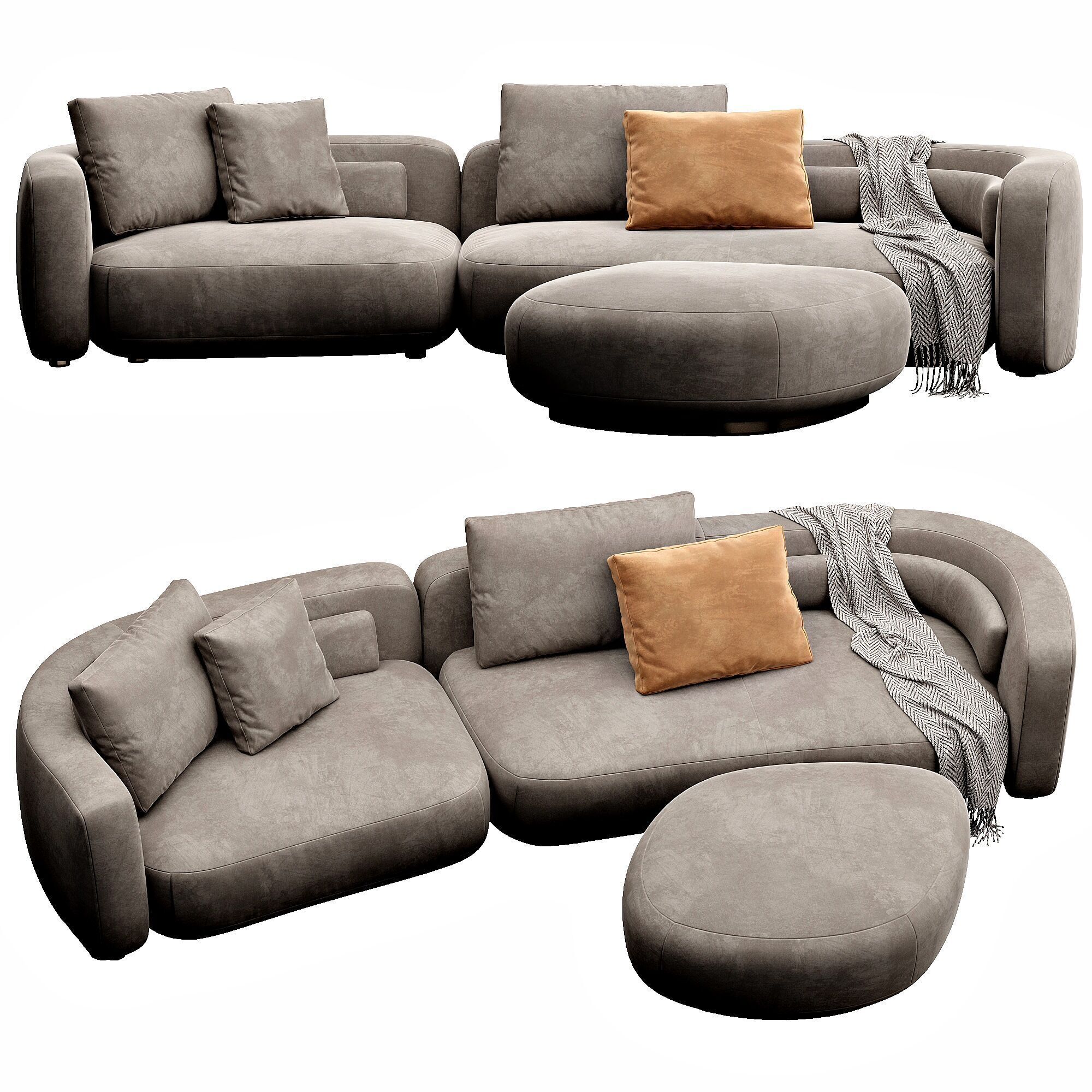 Bezier Sofa 3D model_4
