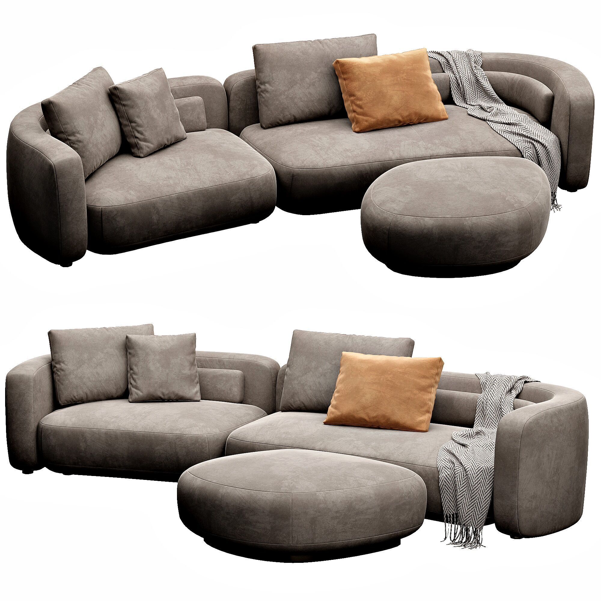 Bezier Sofa 3D model_5