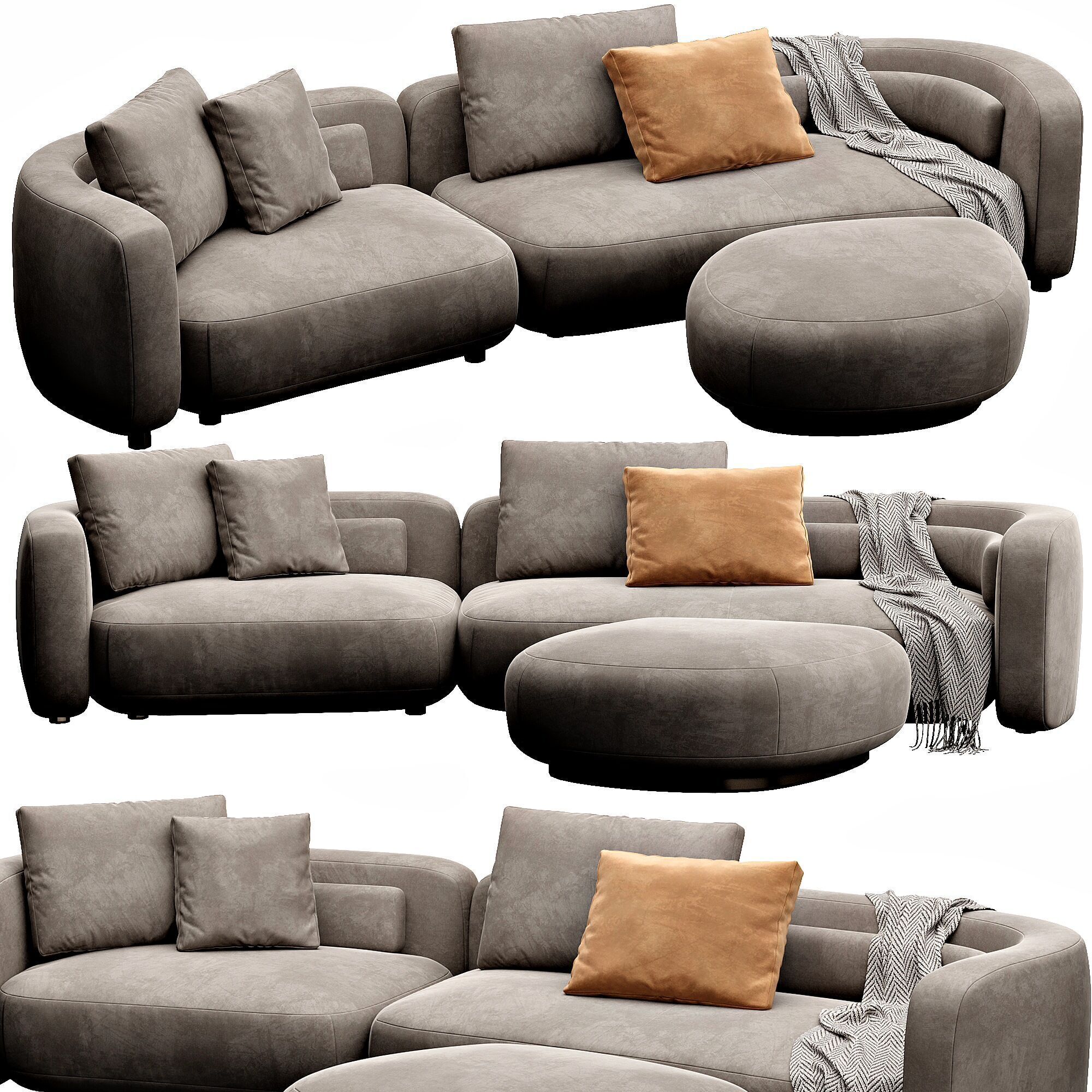 Bezier Sofa 3D model_6