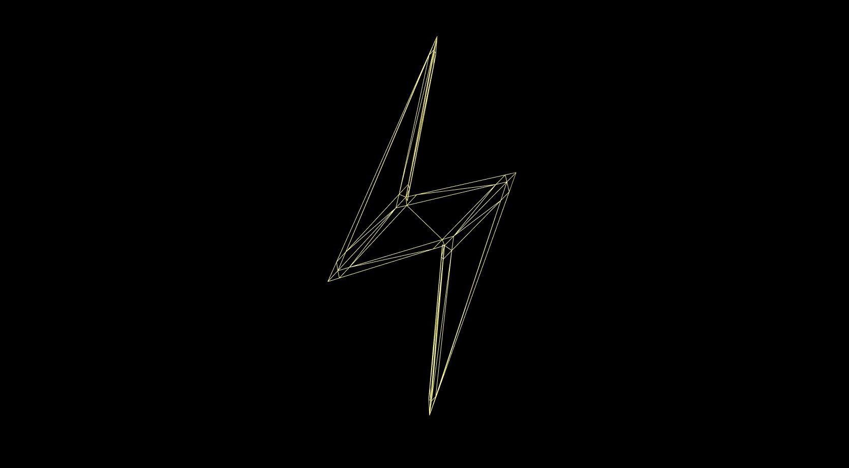 Lightning bolt Low-poly 3D model_2