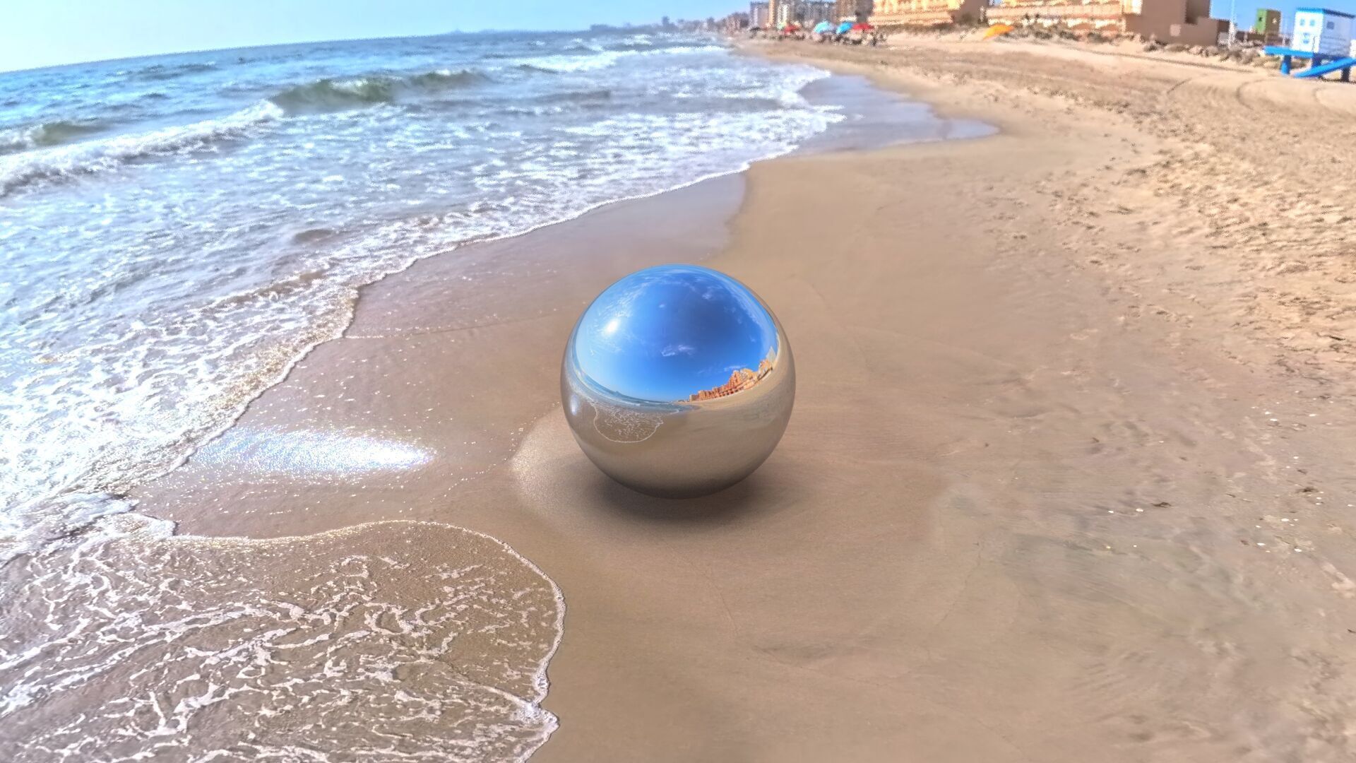  Sky Panorama  Coastal Sunset with Modern Buildings Low-poly 3D model_8