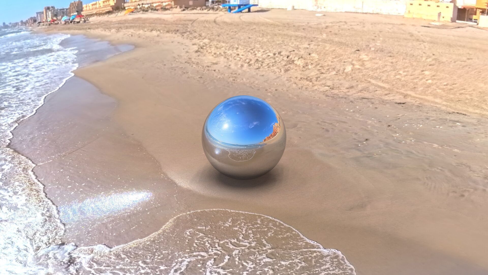  Sky Panorama  Coastal Sunset with Modern Buildings Low-poly 3D model_7