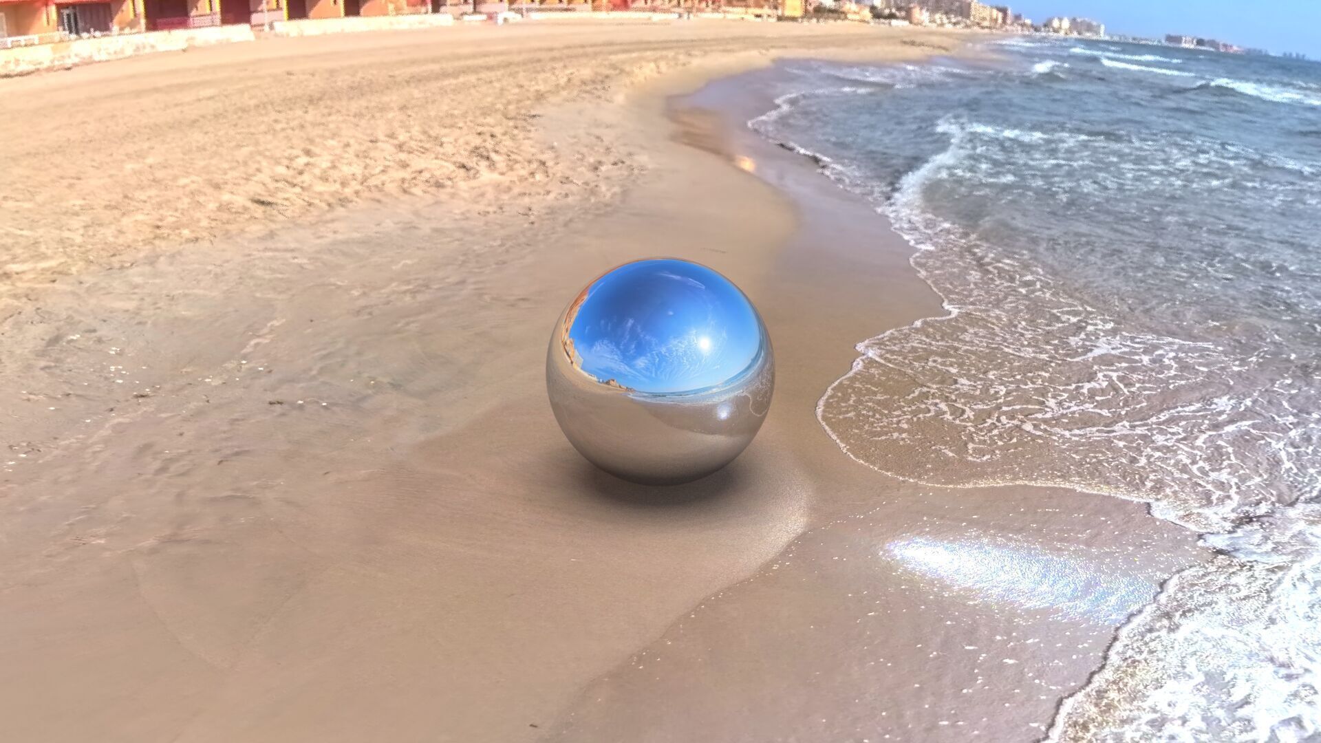  Sky Panorama  Coastal Sunset with Modern Buildings Low-poly 3D model_13