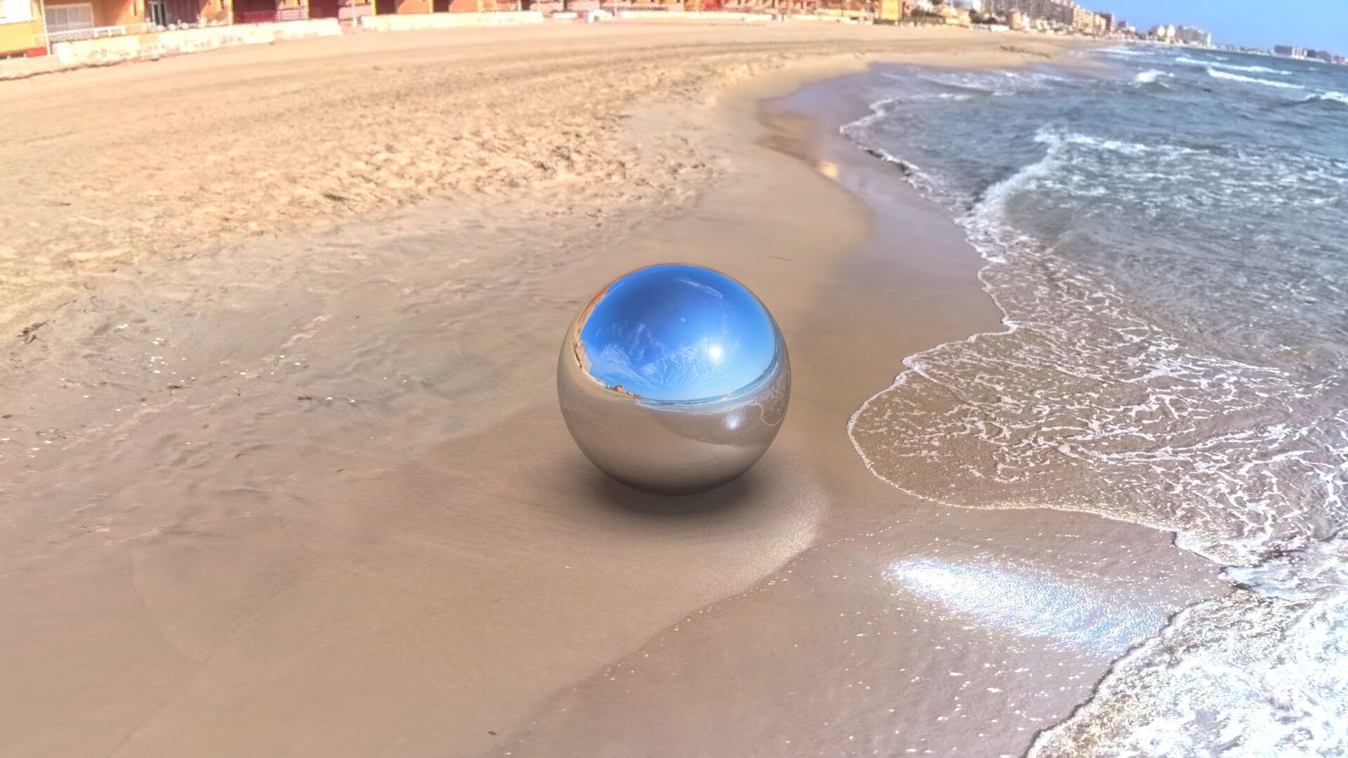  Sky Panorama  Coastal Sunset with Modern Buildings Low-poly 3D model_4