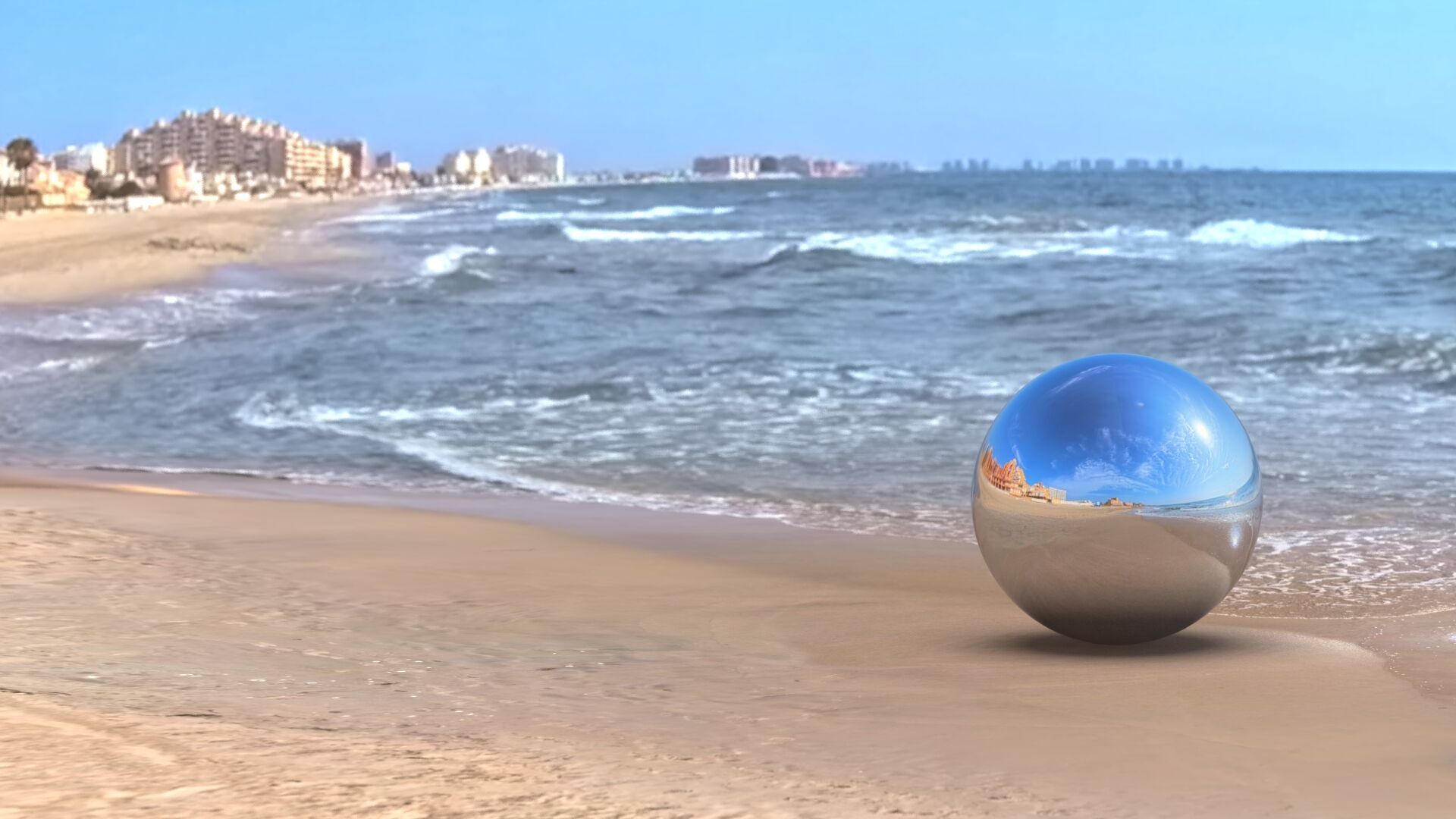  Sky Panorama  Coastal Sunset with Modern Buildings Low-poly 3D model_3