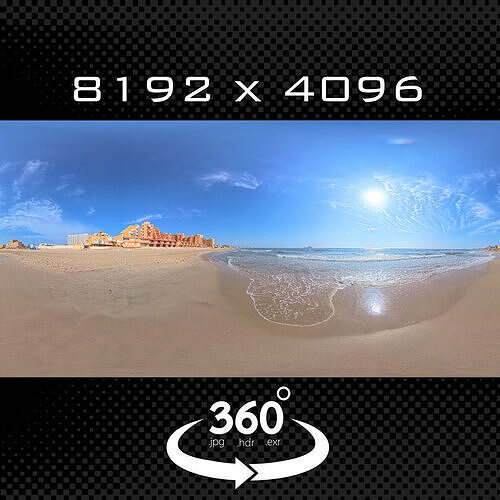  Sky Panorama  Coastal Sunset with Modern Buildings Low-poly 3D model