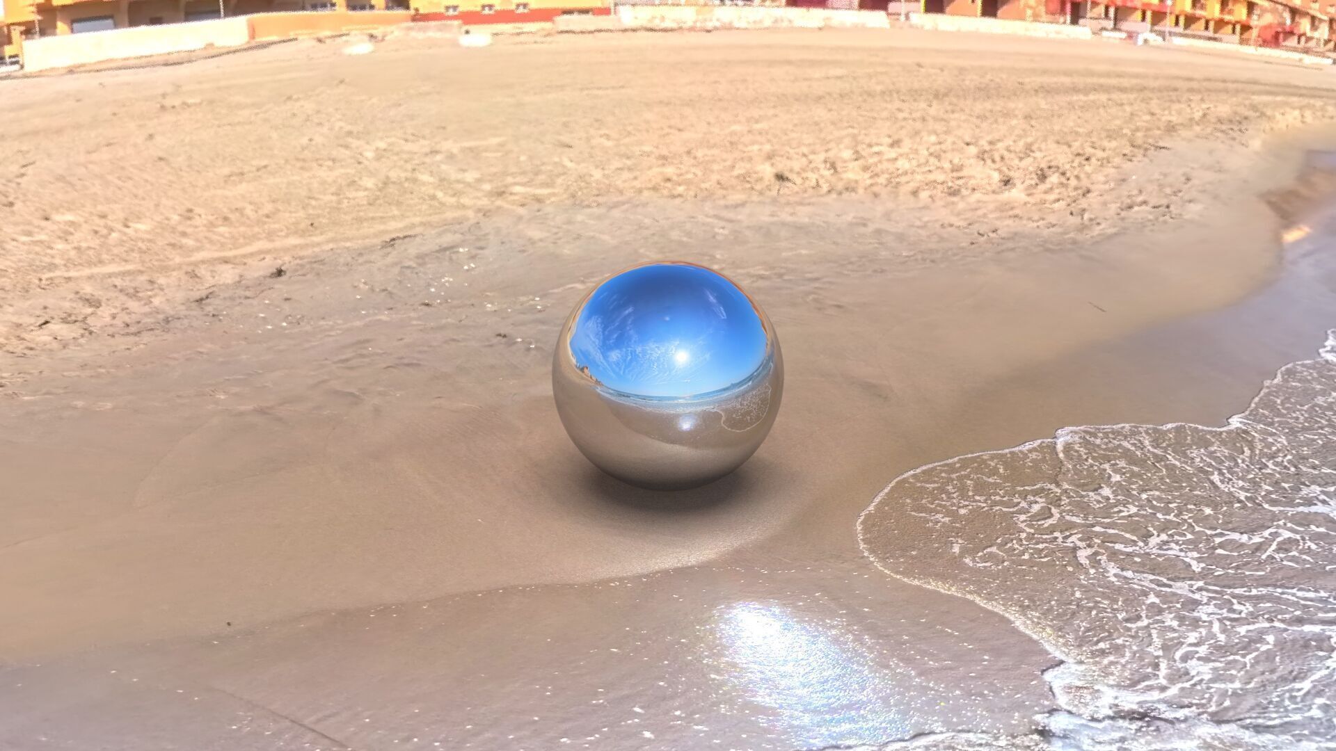  Sky Panorama  Coastal Sunset with Modern Buildings Low-poly 3D model_14