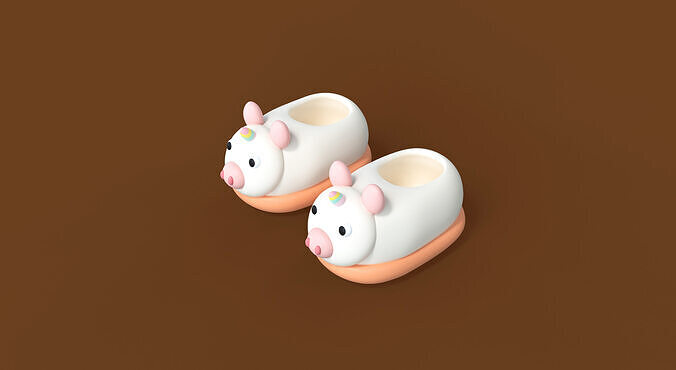 Low-Poly Unicorn Slippers Low-poly 3D model