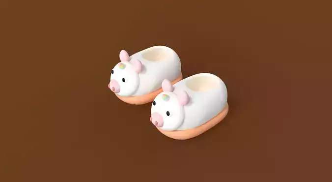 Low-Poly Unicorn Slippers Low-poly 3D model