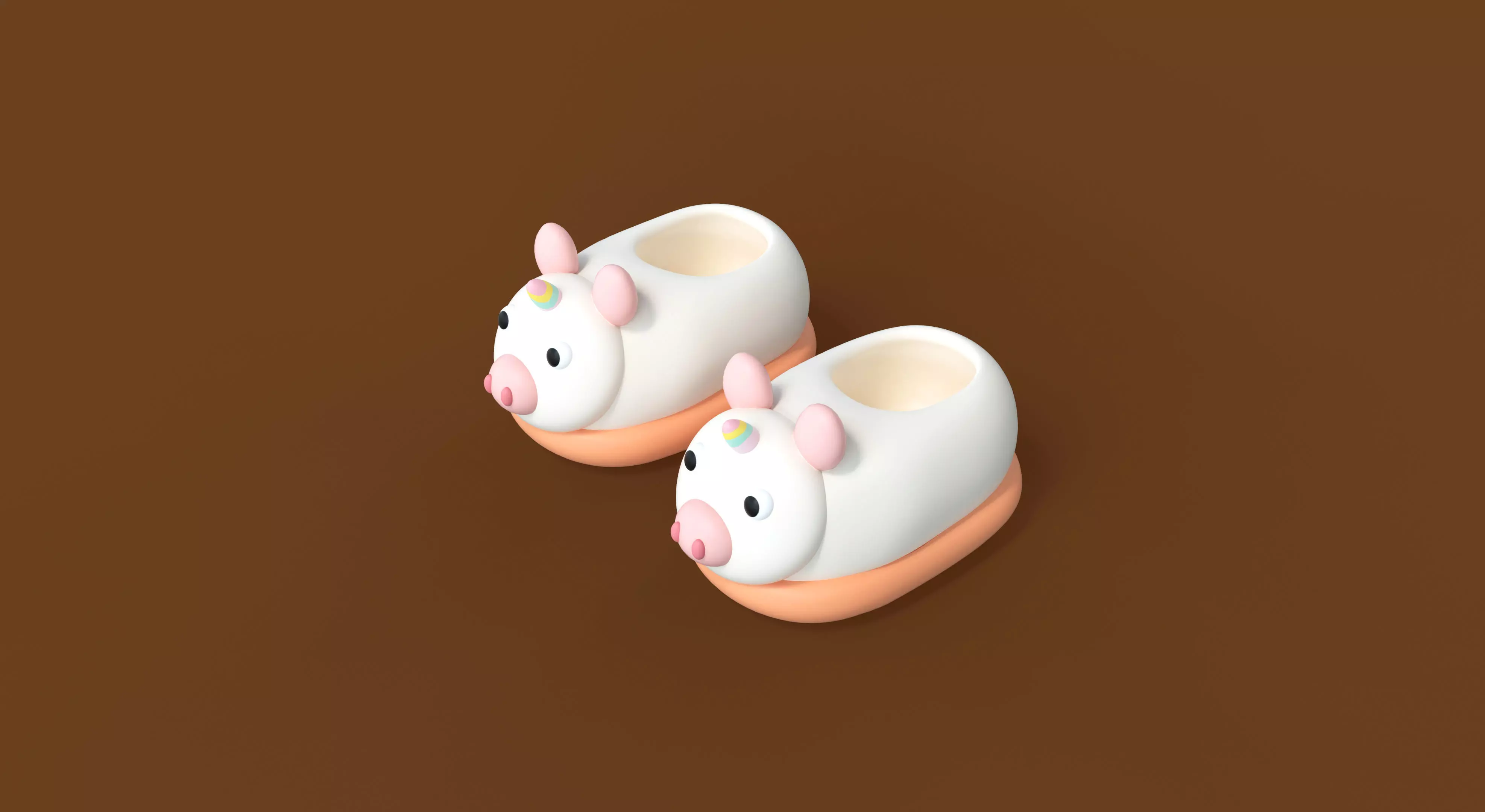 Low-Poly Unicorn Slippers Low-poly 3D model_0