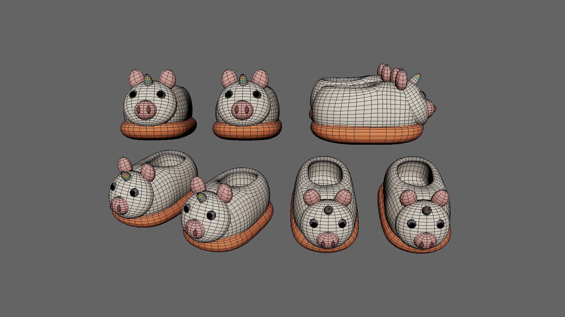 Low-Poly Unicorn Slippers Low-poly 3D model_7