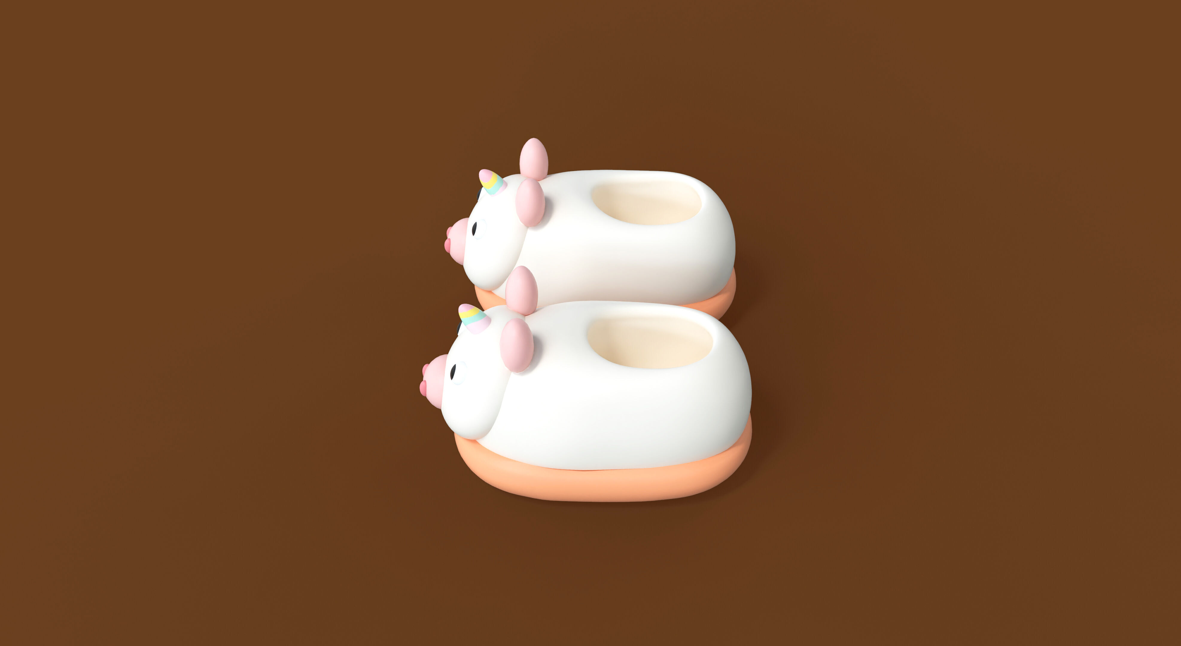 Low-Poly Unicorn Slippers Low-poly 3D model_1