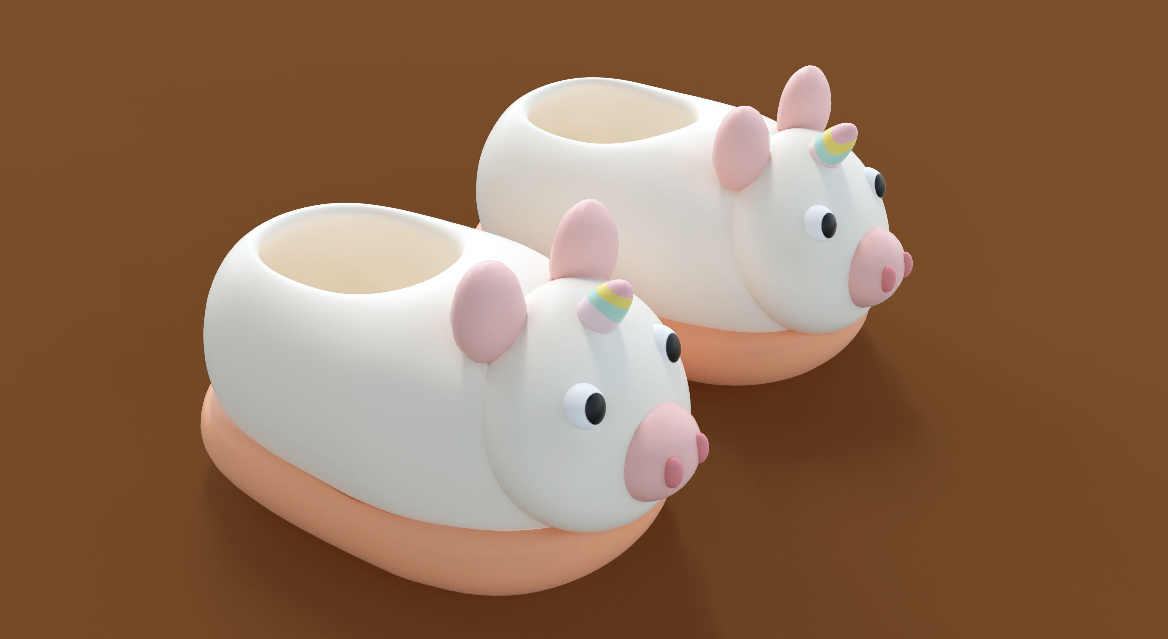 Low-Poly Unicorn Slippers Low-poly 3D model_5