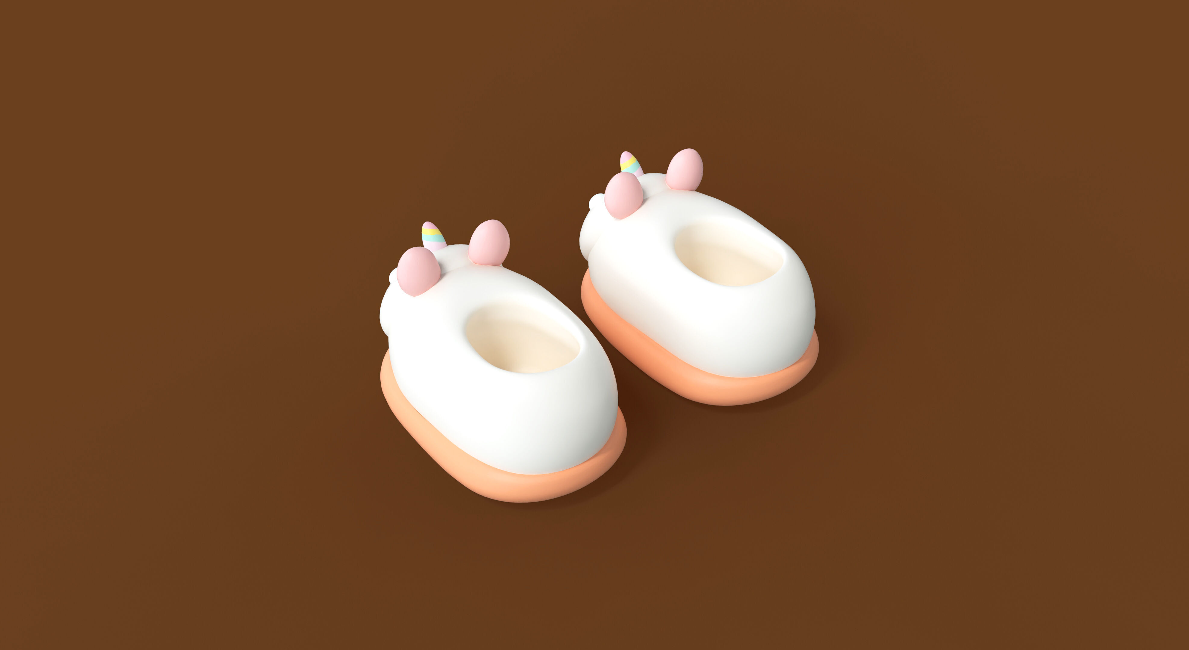Low-Poly Unicorn Slippers Low-poly 3D model_2