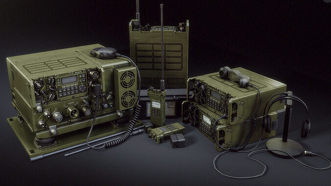 Military Radio Low-poly 3D model