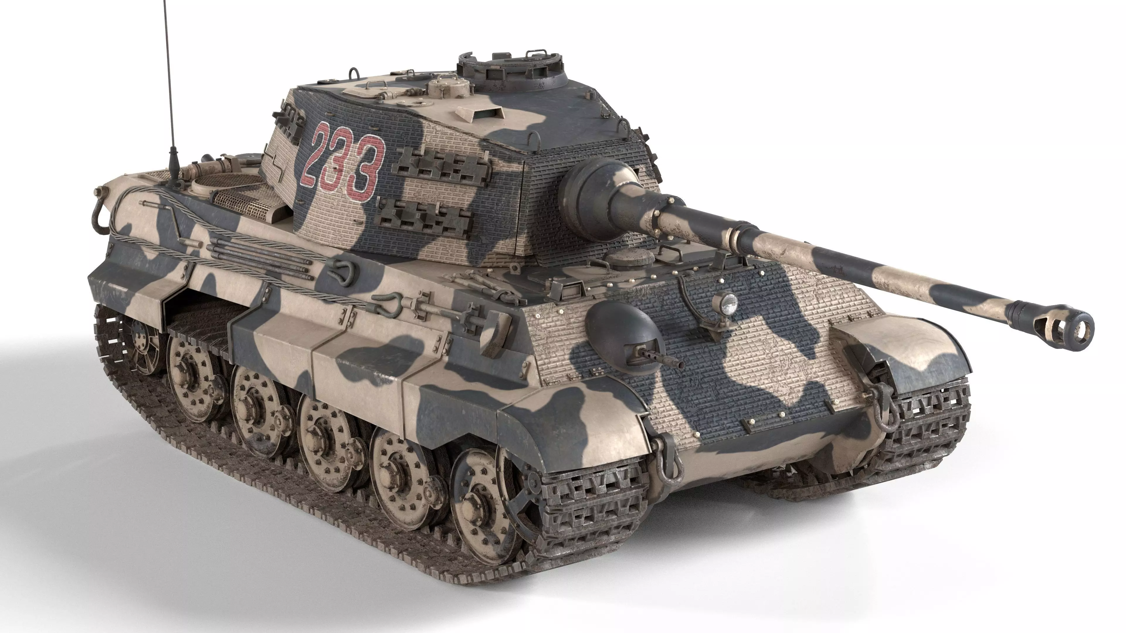 Tiger II German Tank Low-poly 3D model