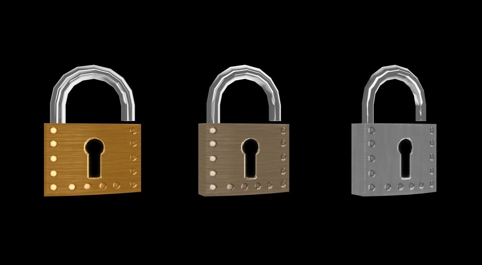 Lock Power Up Low-poly 3D model_2