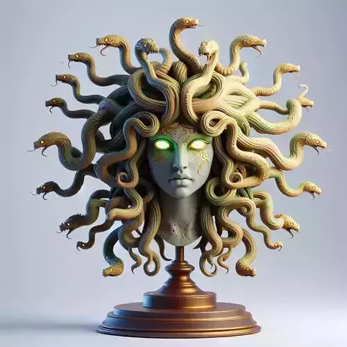 950Color 3D Model of a Beautiful Gorgon with Snake Hair