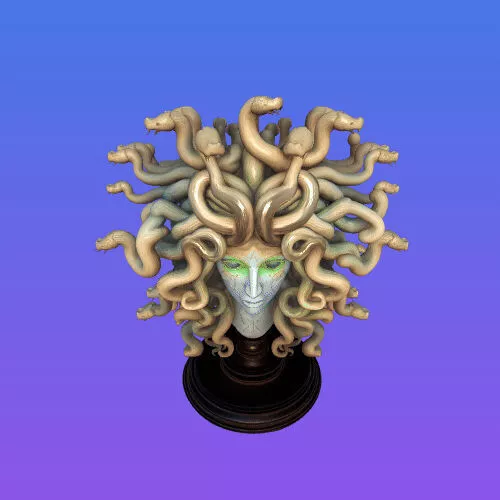 950 Color 3D Model of Beautiful Gorgon with Snake Hair 3D print model