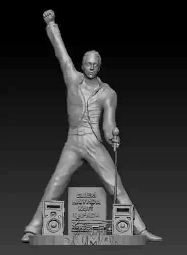 Kaan Tangoze Konser Pozu Heykeli 3D Yazici Modeli STL
