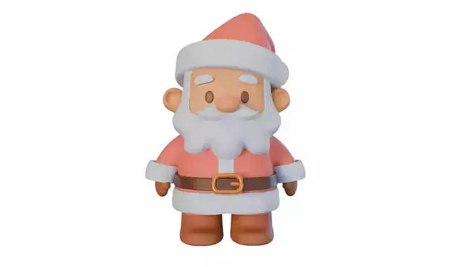 Cute Low Poly  Christmas  Set