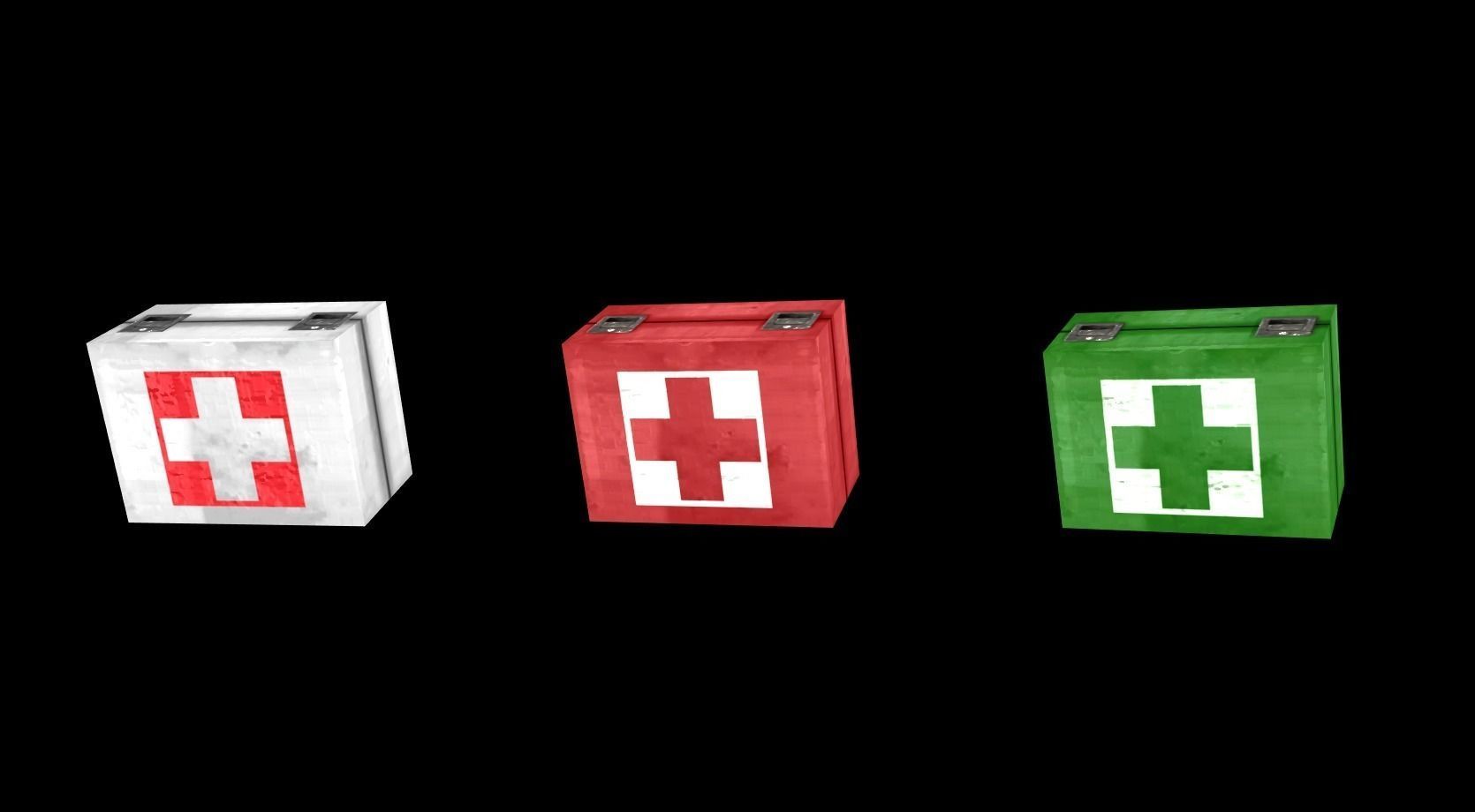 Medipack first aid box Low-poly 3D model_1