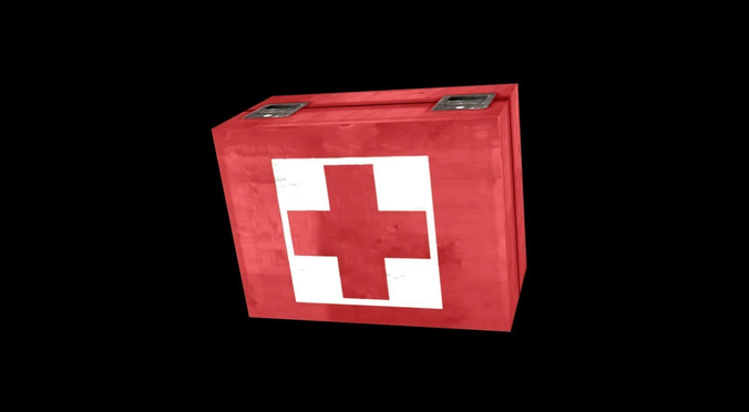Medipack first aid box Low-poly 3D model