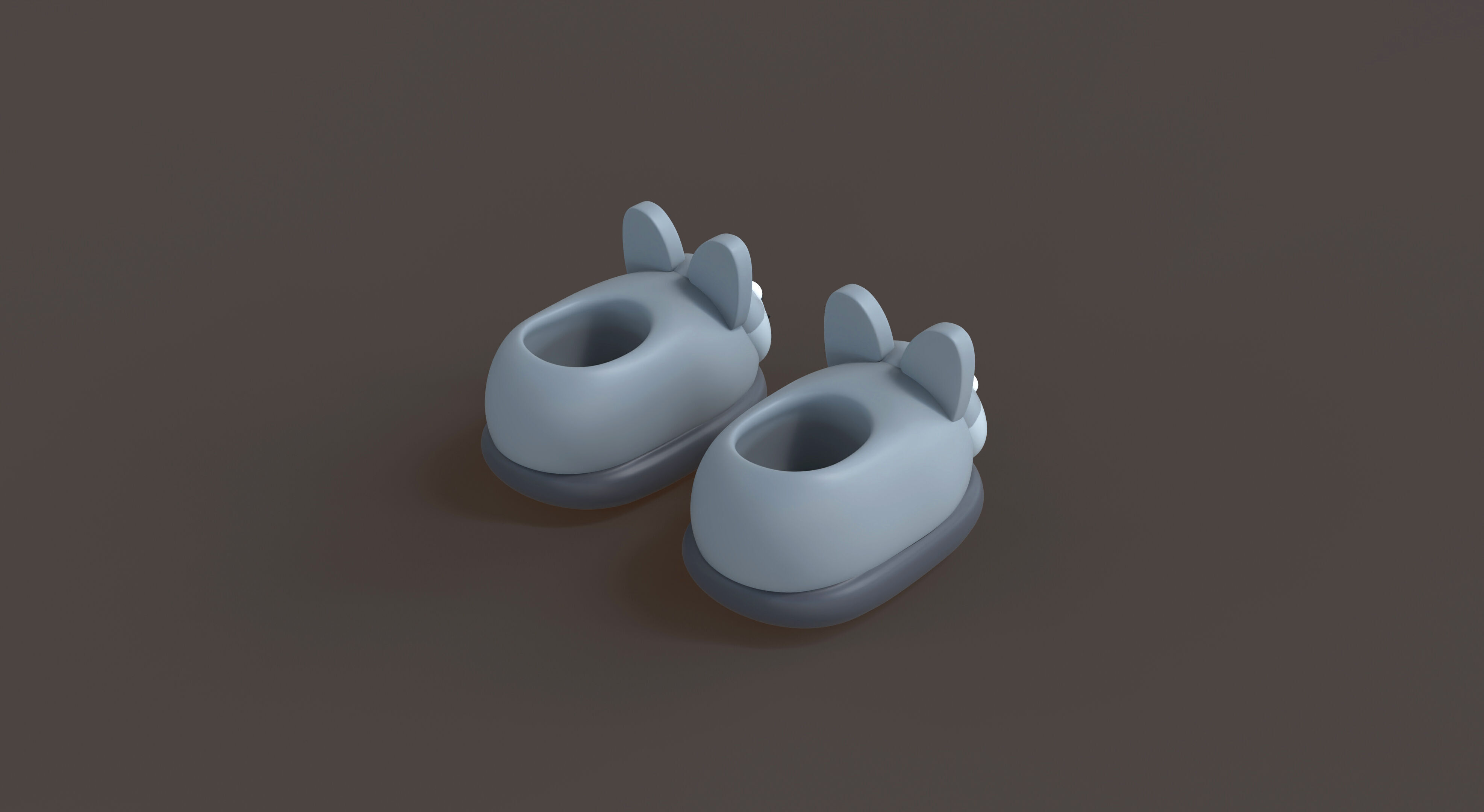 Low-Poly Wolf Slippers Low-poly 3D model_2