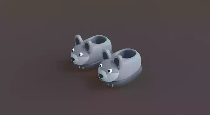 Low-Poly Wolf Slippers Low-poly 3D model