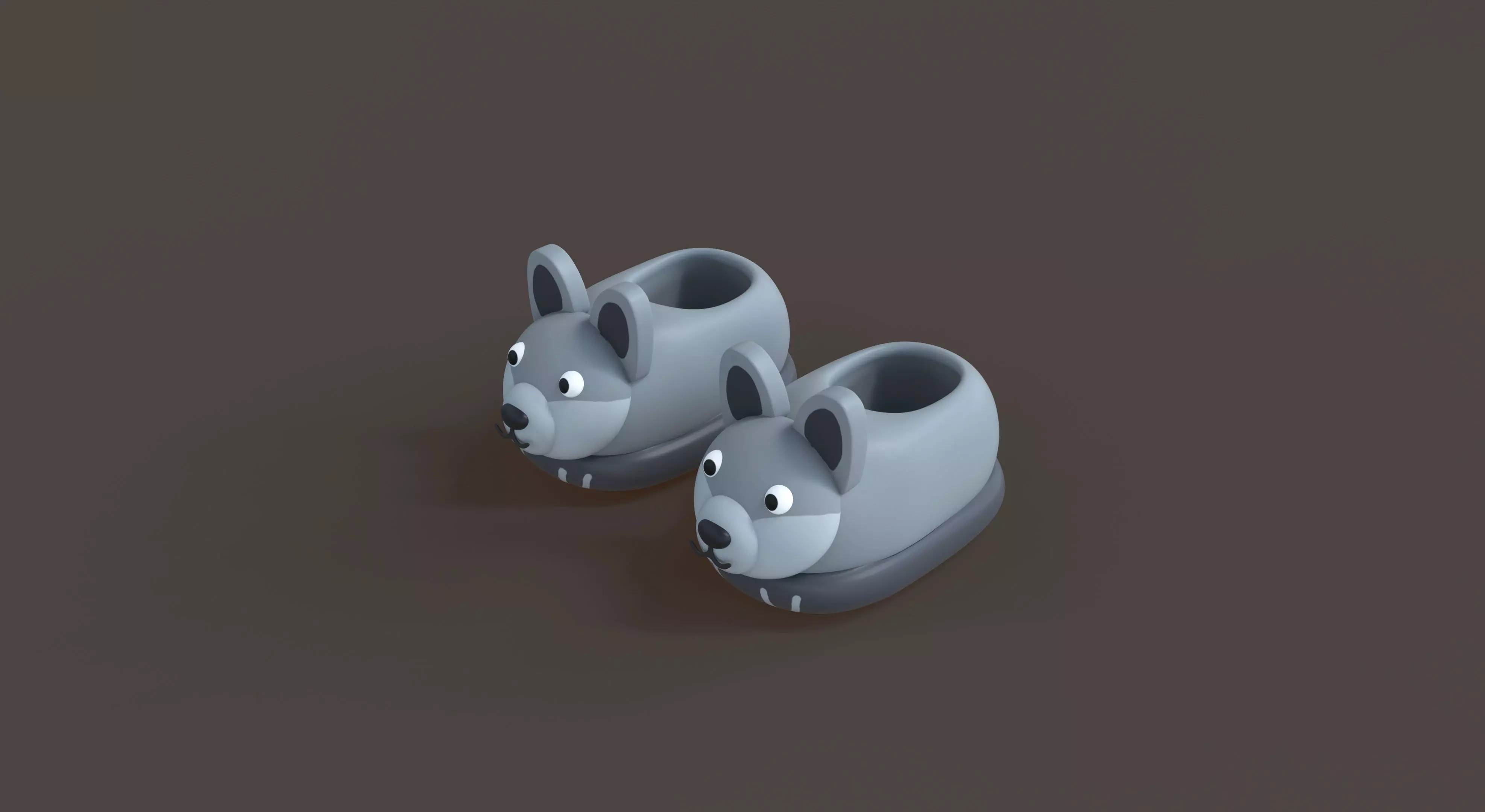 Low-Poly Wolf Slippers Low-poly 3D model_0