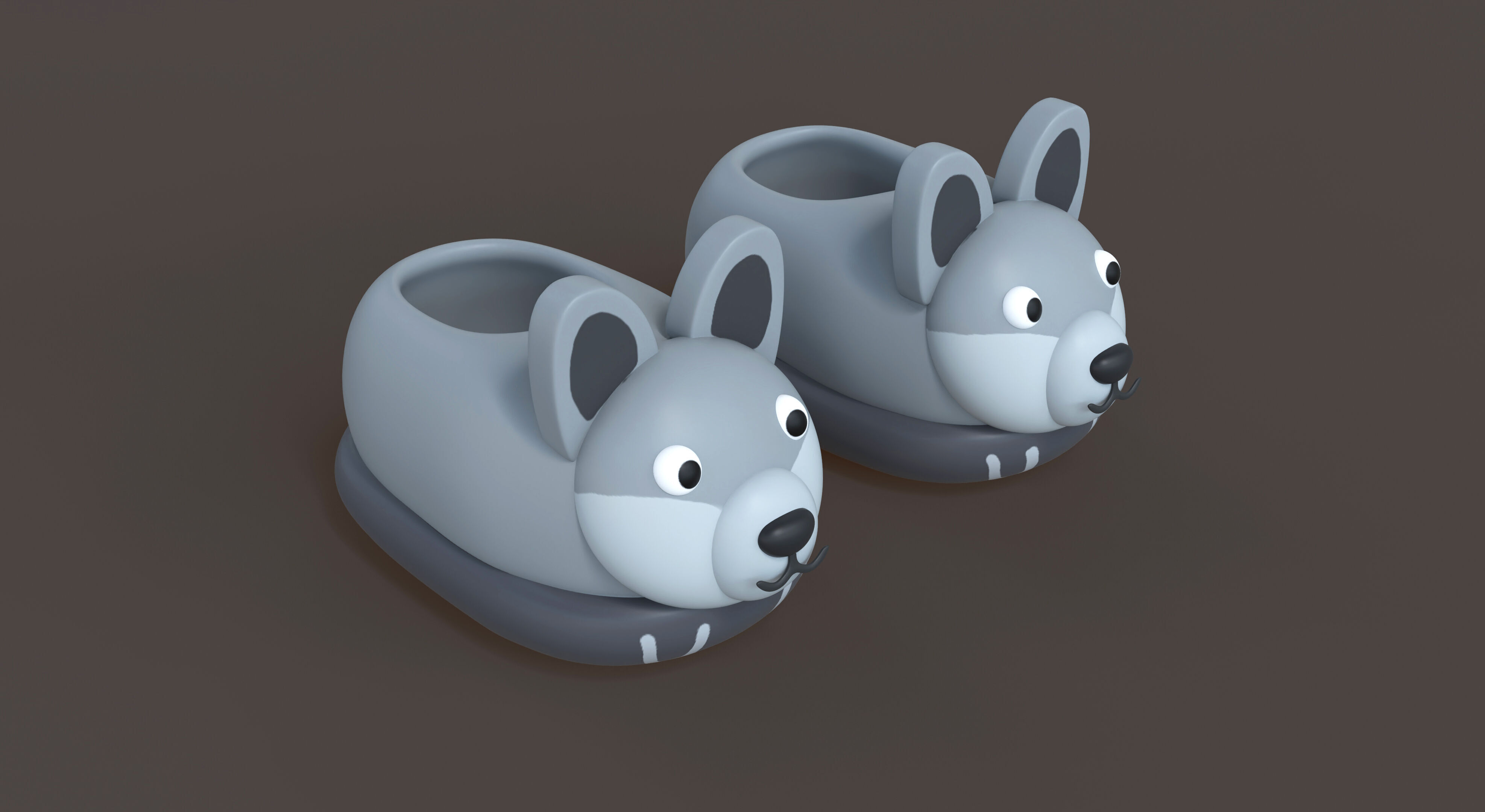 Low-Poly Wolf Slippers Low-poly 3D model_5
