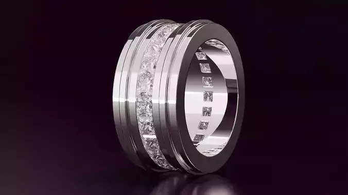 princess cut eternity ring N18 52EU size