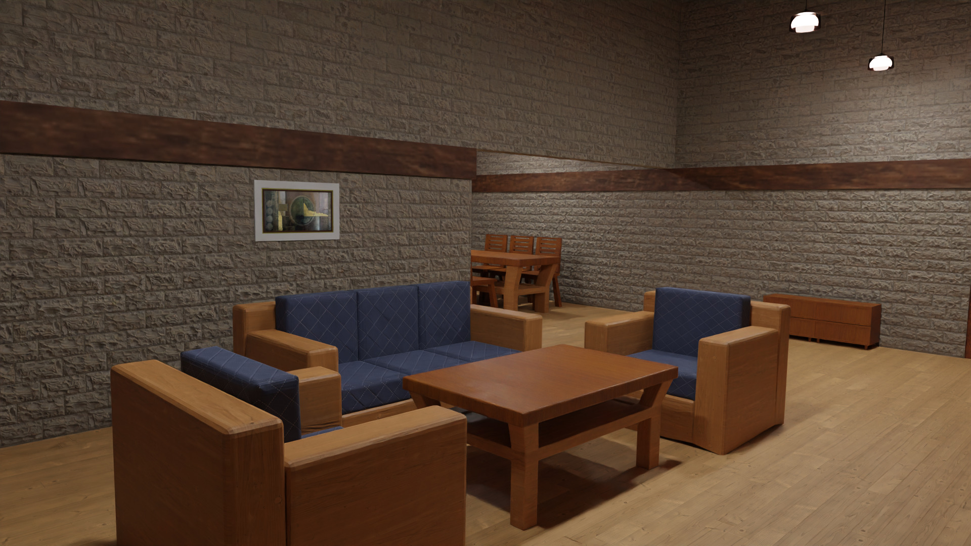 House Interior - Low Poly Game Ready Model Intractable Assets Low-poly 3D model_10