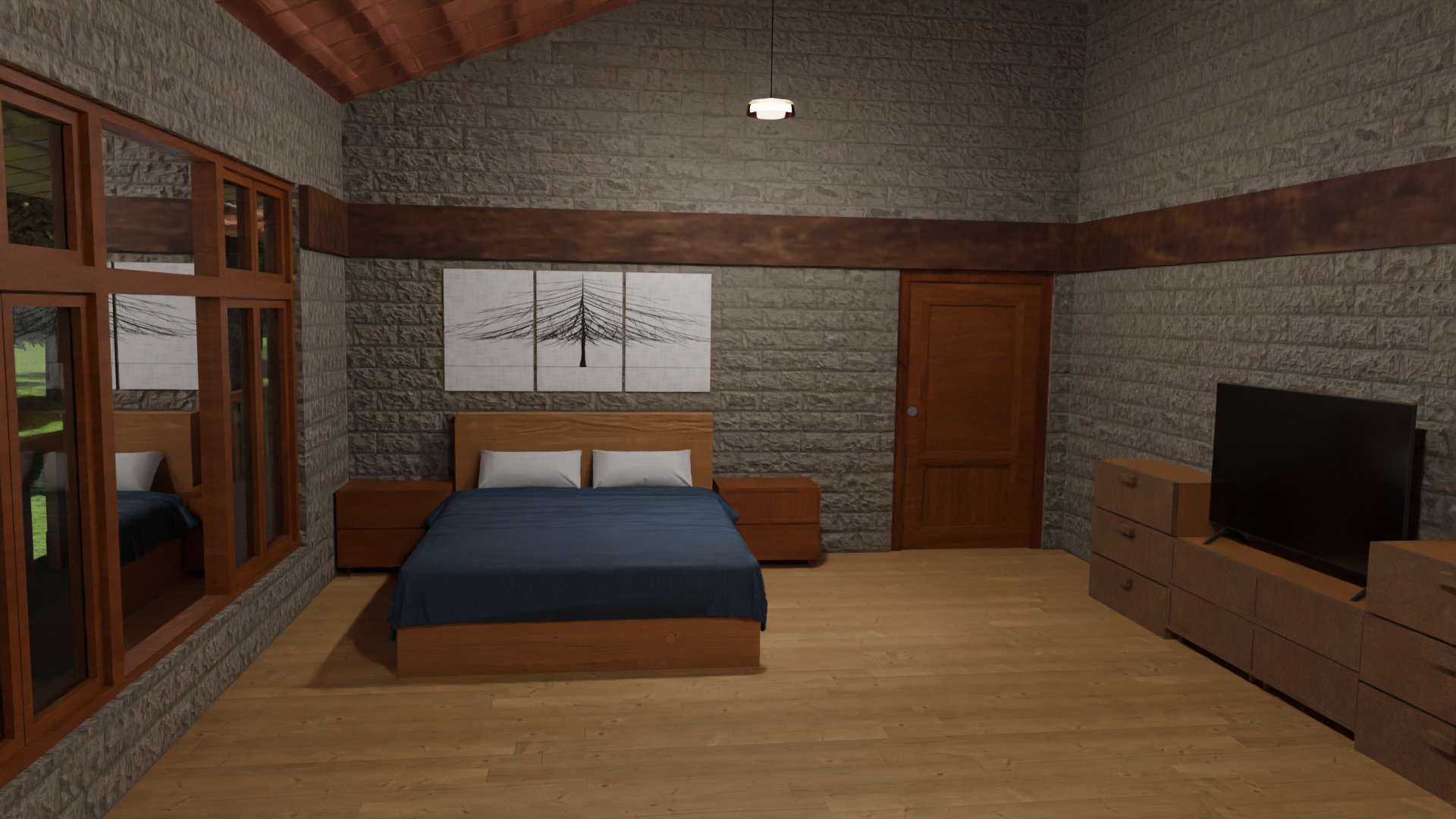 House Interior - Low Poly Game Ready Model Intractable Assets Low-poly 3D model_5