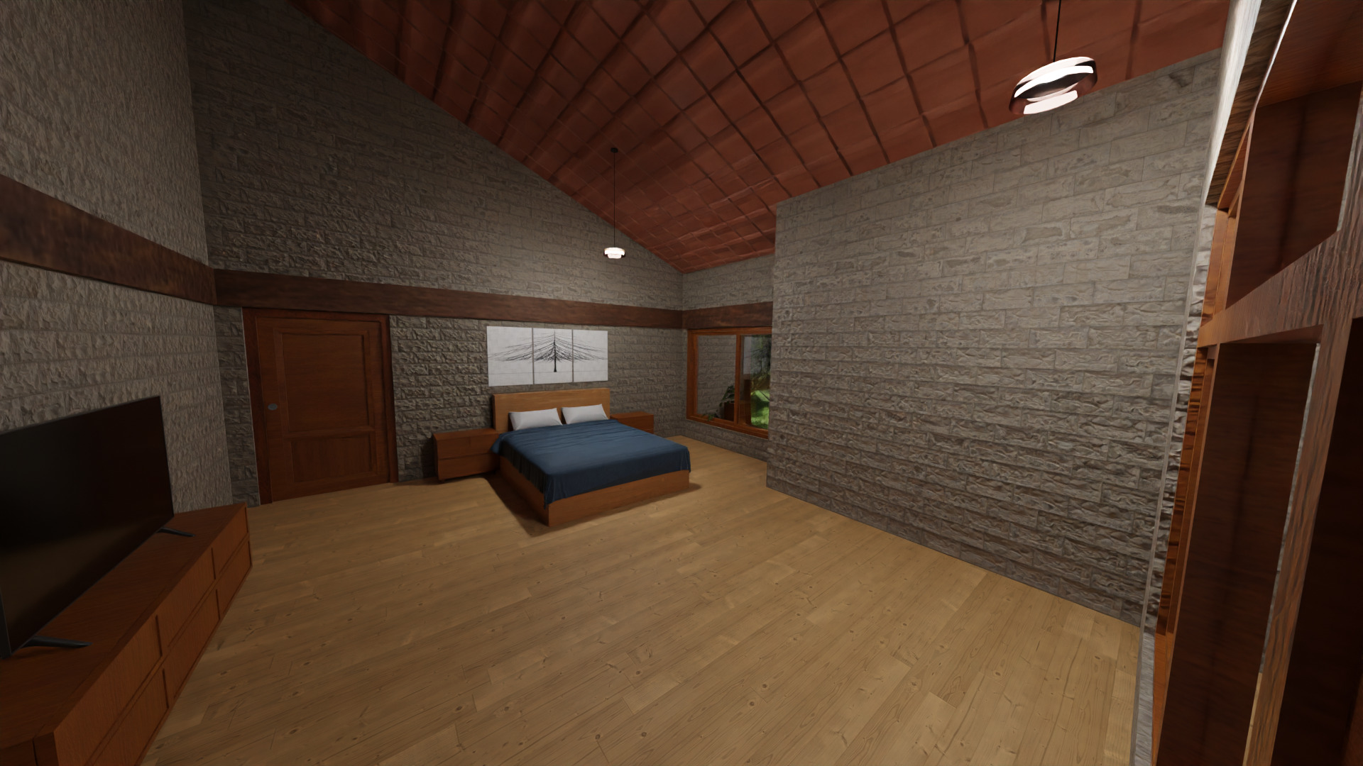 House Interior - Low Poly Game Ready Model Intractable Assets Low-poly 3D model_9