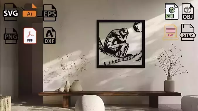 Wall Decor Art The Thinker and the Journey