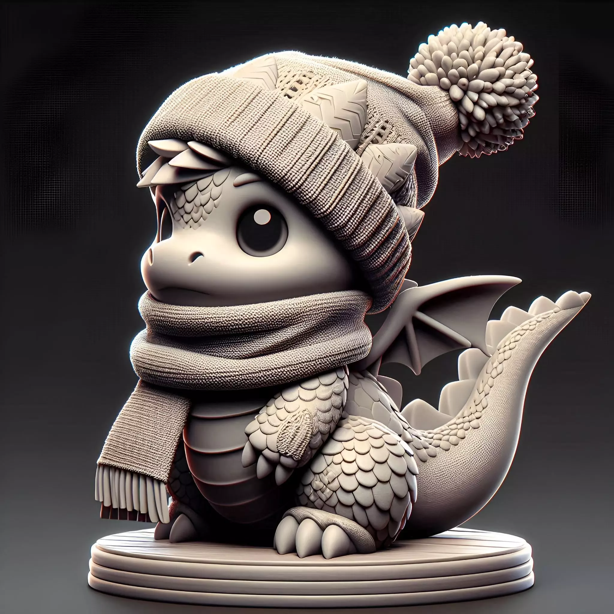 cute Winter Dragon 3D print model_0