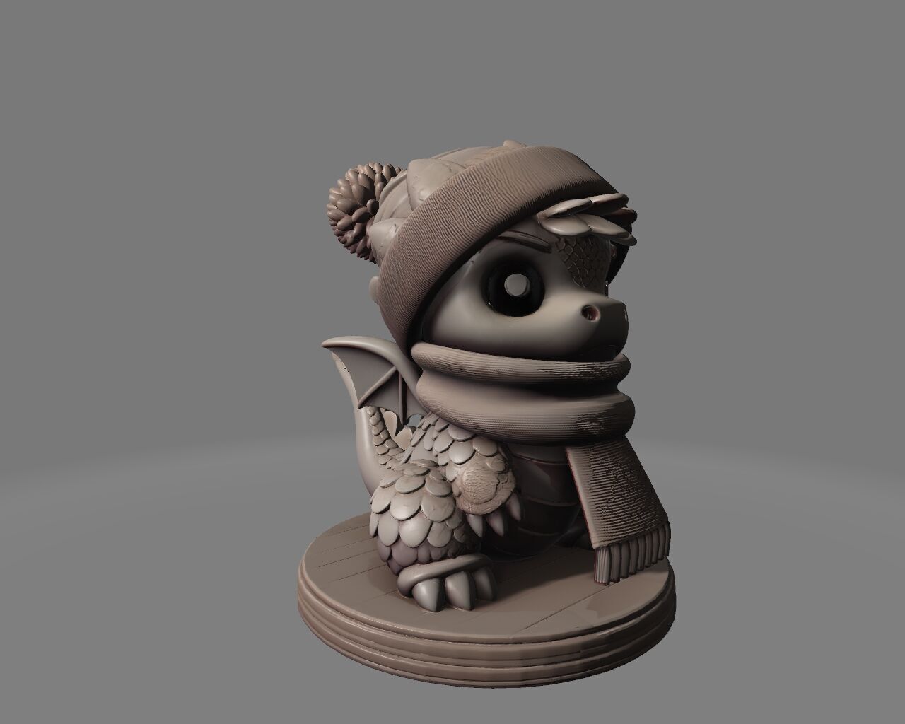 cute Winter Dragon 3D print model_1
