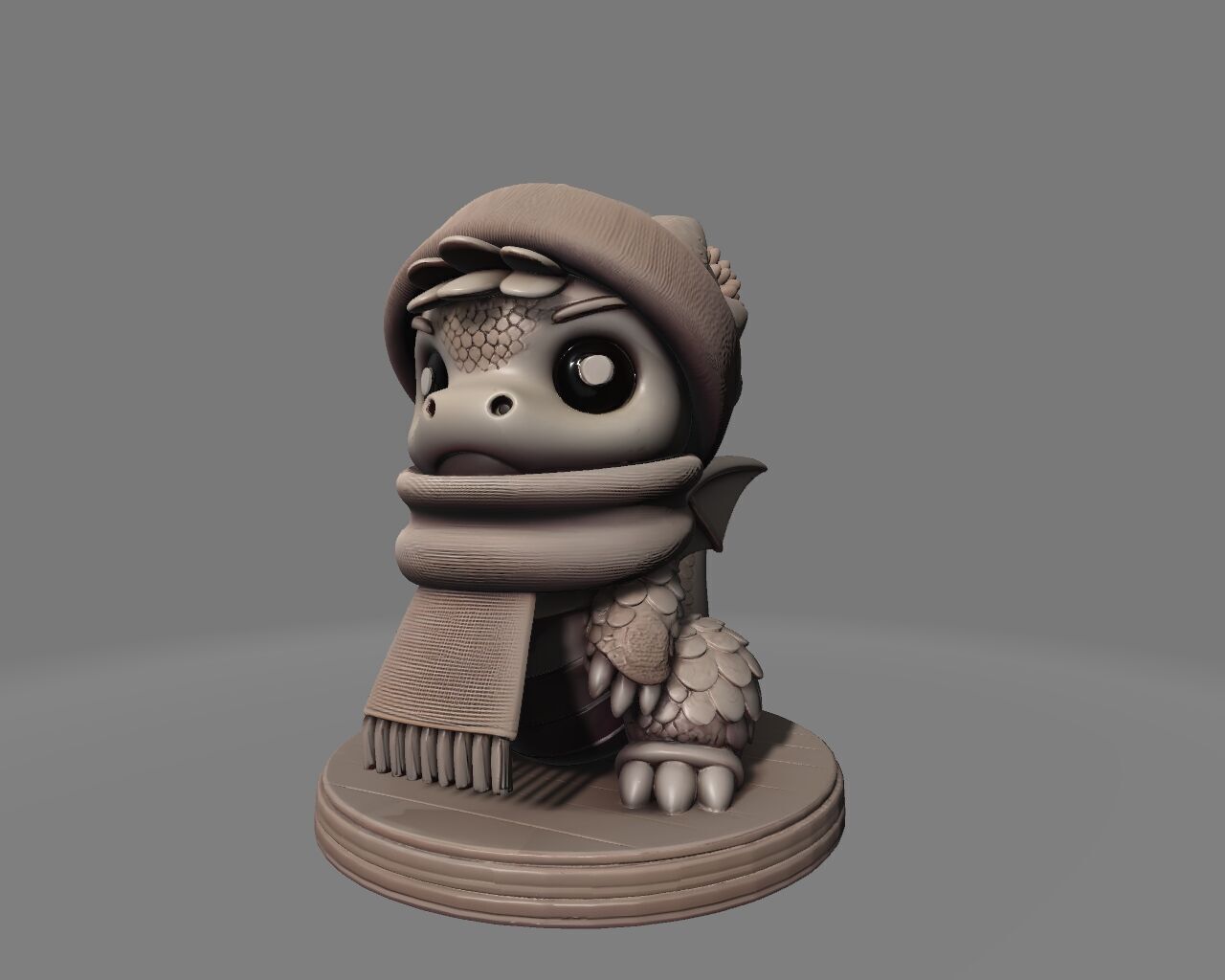 cute Winter Dragon 3D print model_2