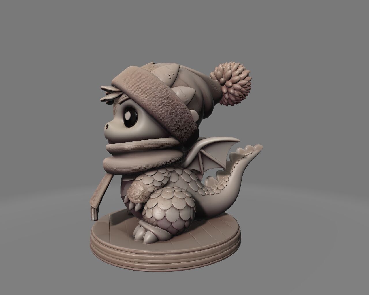 cute Winter Dragon 3D print model_3