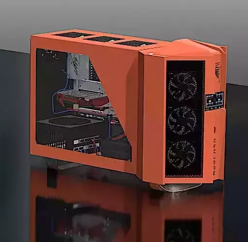Dual Cooler Gaming PC High Poly 3D Model