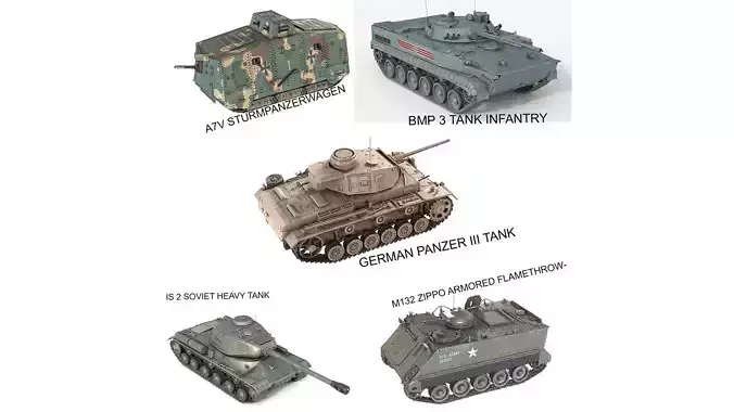 5 Military Vehicles Collection v15