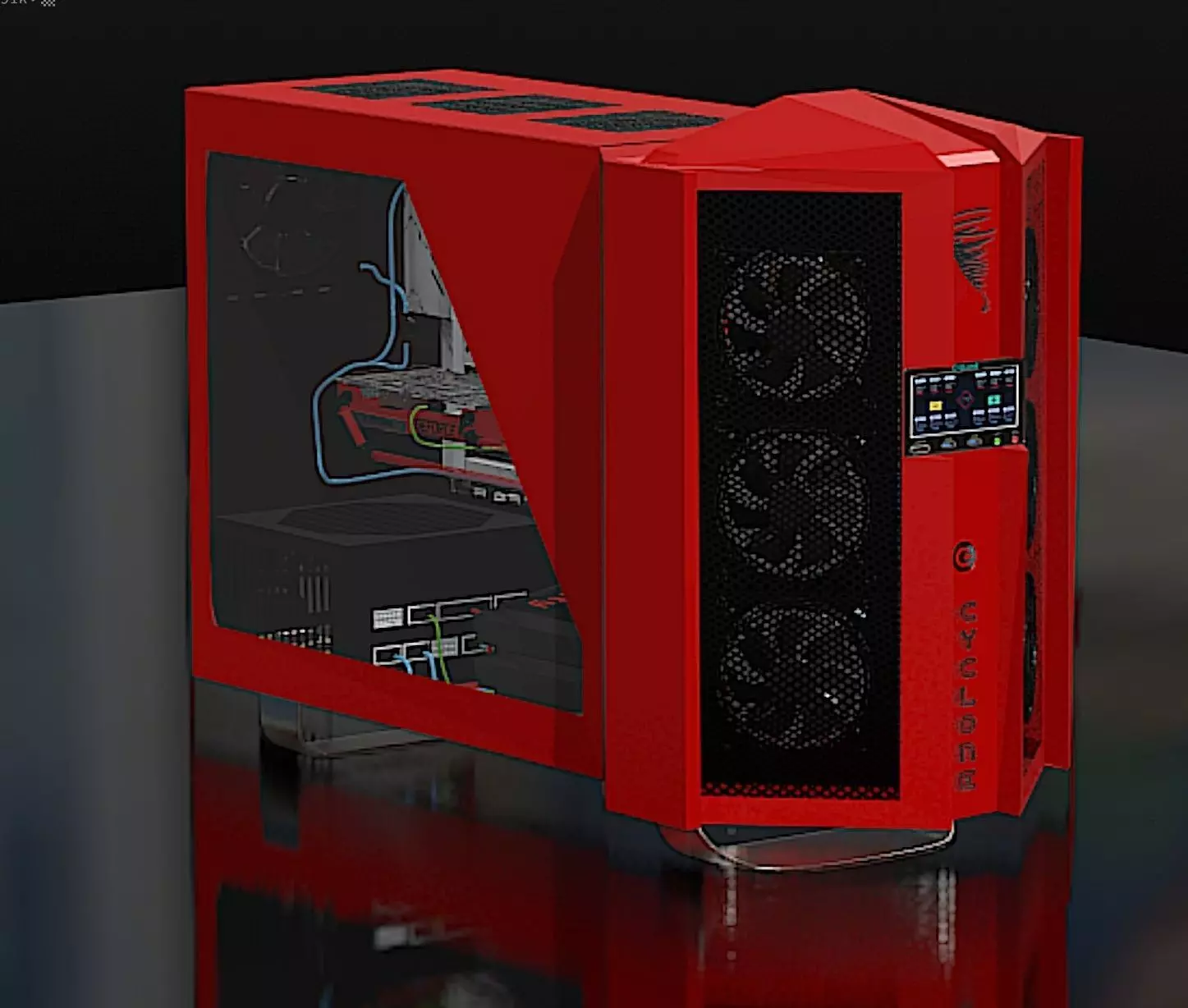 Dual Cooler Gaming PC High Poly 3D model