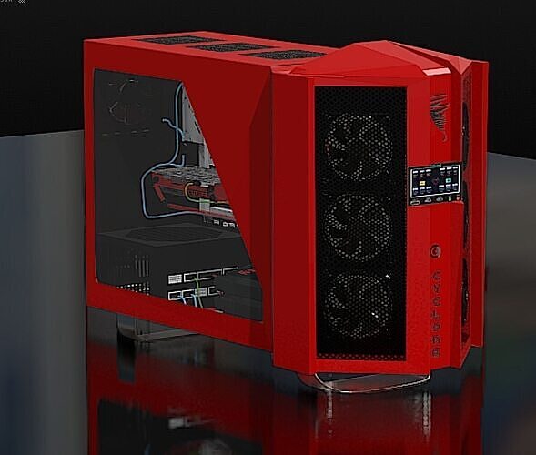 Dual Cooler Gaming PC High Poly 3D Model 3D model