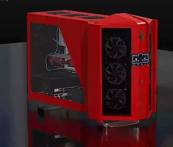 Dual Cooler Gaming PC High Poly 3D Model