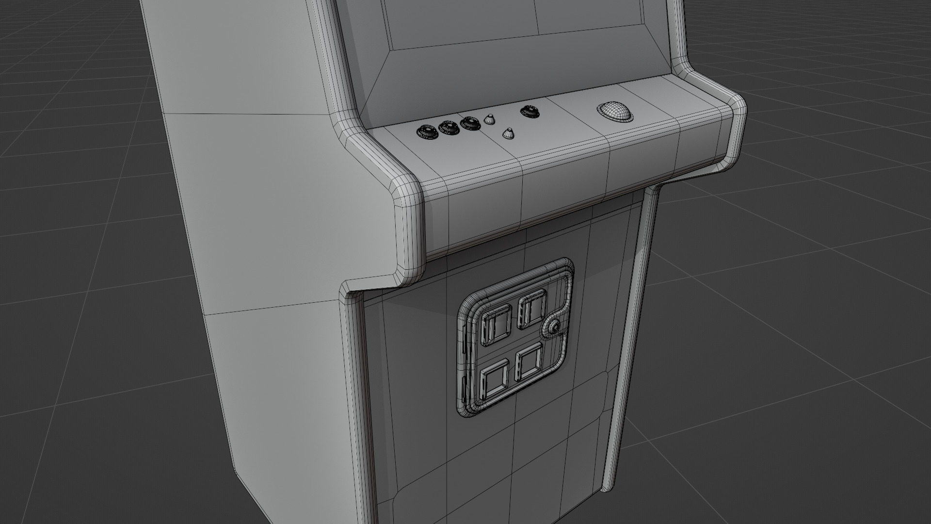 Missile Command Millipede Arcade Cabinet Retro Low-poly 3D model_6