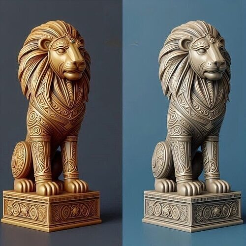953Laughing African Lion with Majestic Mane  Full Color 3D print model
