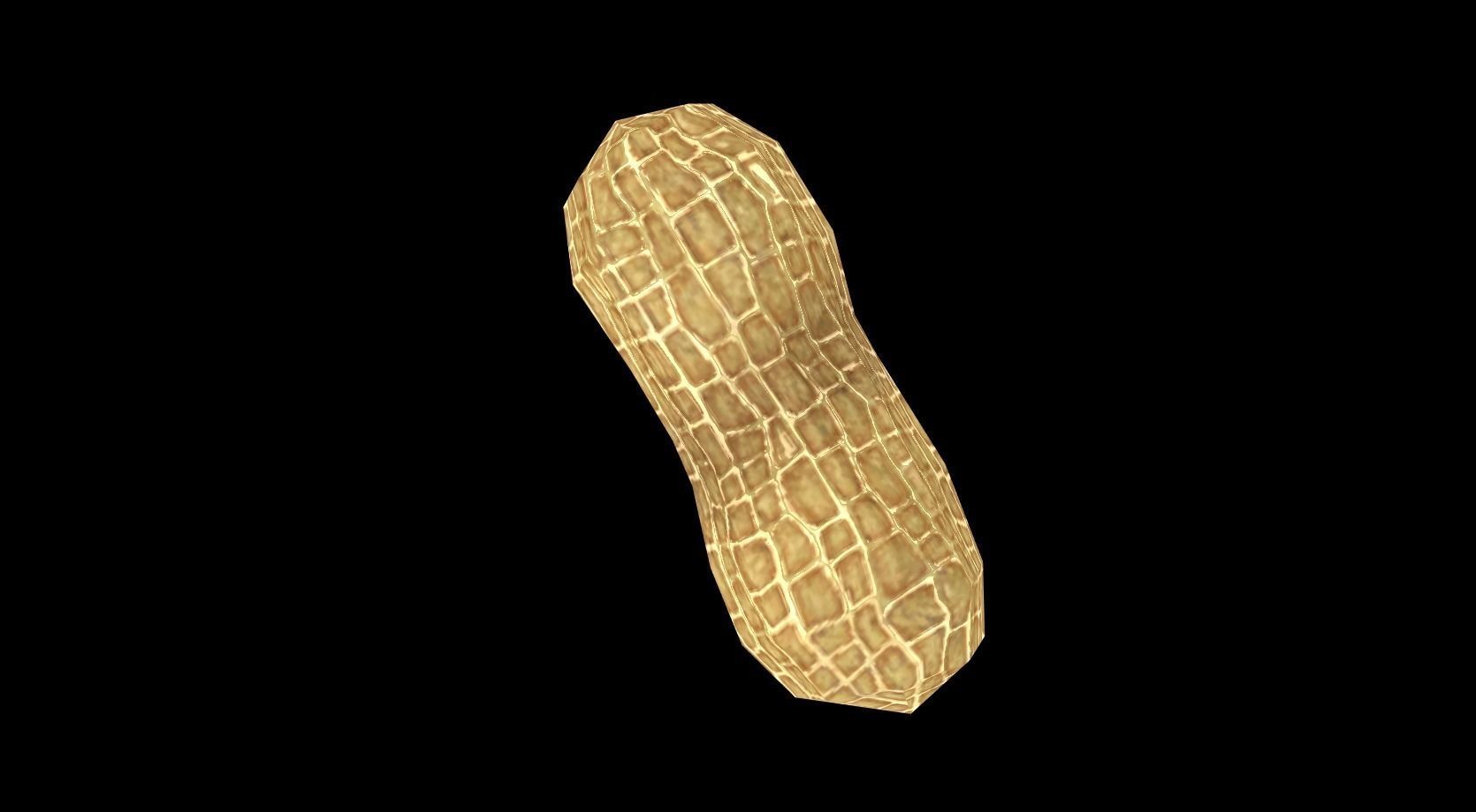 Peanut wooden plank Low-poly 3D model